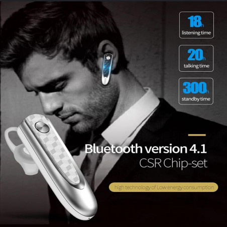 Fineblue HF68 Bluetooth Headset Noise Cancelling Wireless Headphone handsfree with Microphone Super Long Standby time