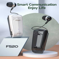 F520 Business Earphones | AstroSoar Retractable Cord with Clip-on Headphones | astrosoar.com