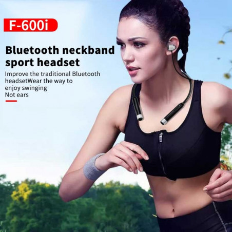 Fineblue FD600i Bluetooth Headphone Wireless Neckband Headset Stereo Magnetic Earbuds with English Korean voice prompt